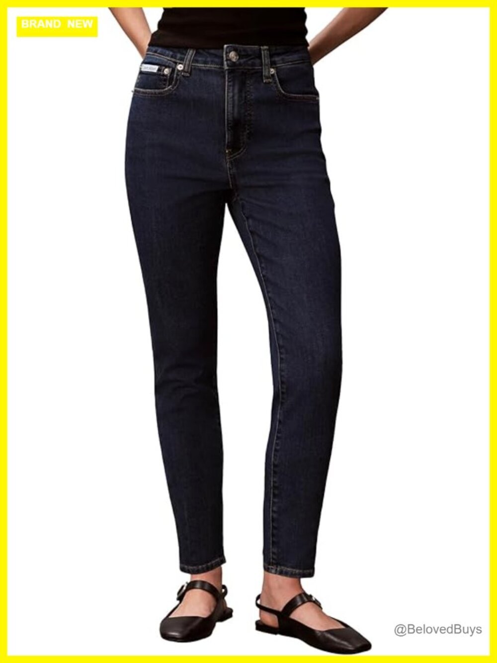 High Rise Skinny Fit Jeans, Cotton Blend